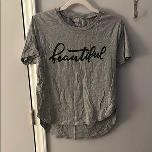 On Fire Gray Short Sleeve T-Shirt with Black Script